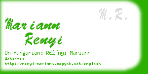 mariann renyi business card